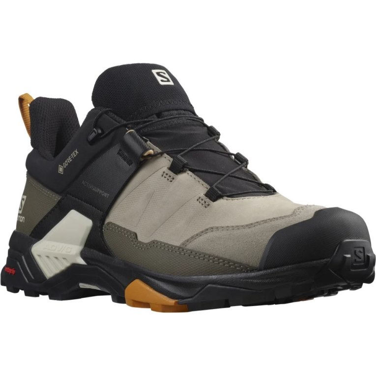 Tenis Senderismo Salomon X Ultra 4 Cuero GTX Hombre Negros Kaki | MX RKCD810